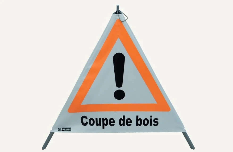 [1066923] Faltsignal Nestle "Coupe de bois" 70 cm