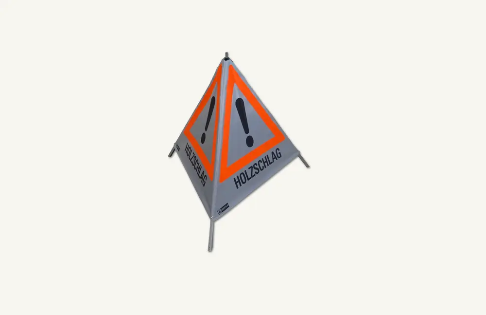 [1069832] Faltsignal Nestle retroreflektierend "Holzschlag" 90 cm