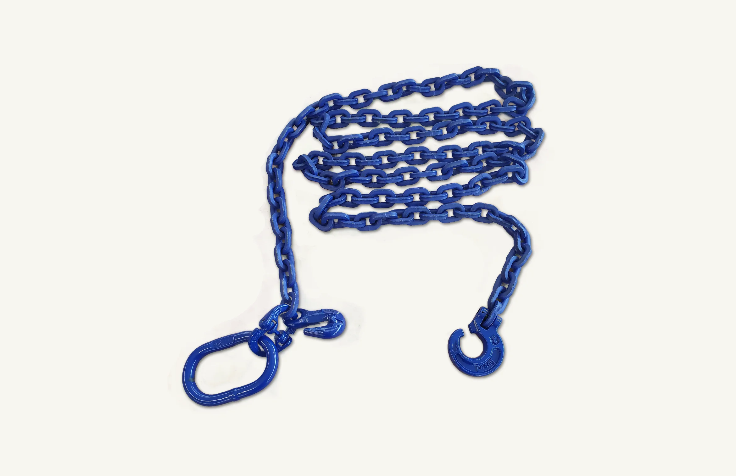 Rückekette 2.5 Meter mit Schlinghaken (Güteklasse 100 blau) vierkant 8mm