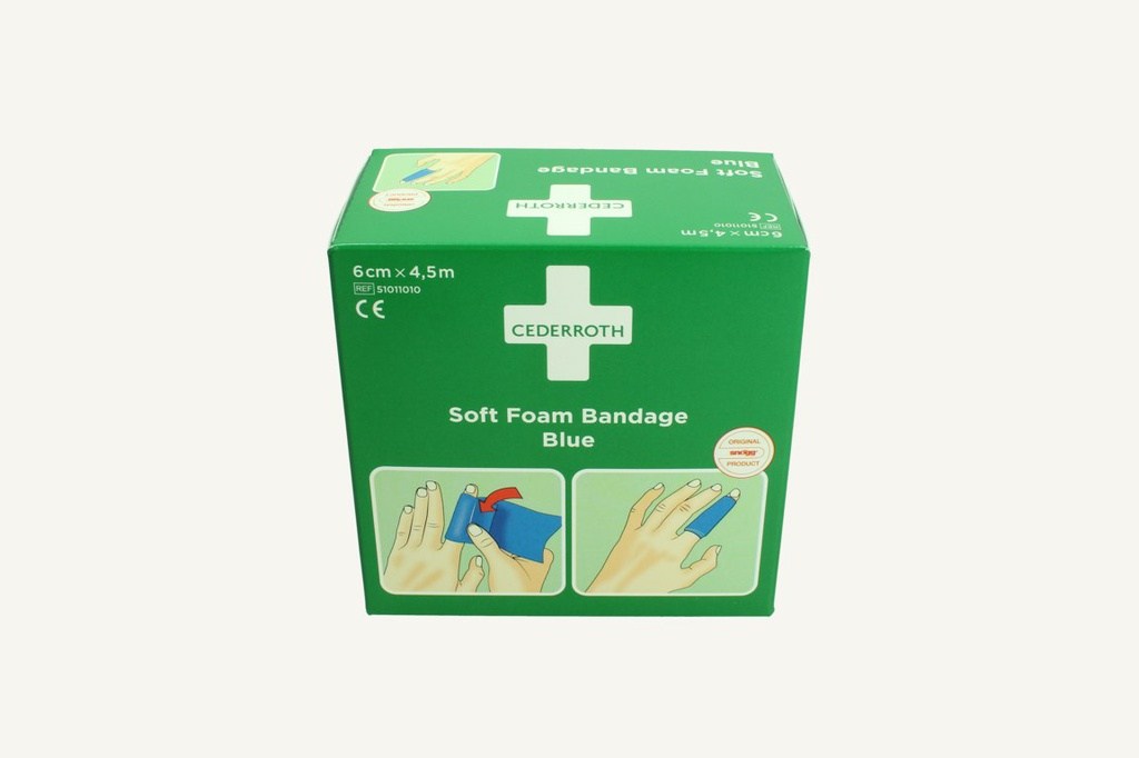 Pansement Cederroth Soft Foam Bandage 6cm x 4.5m bleu