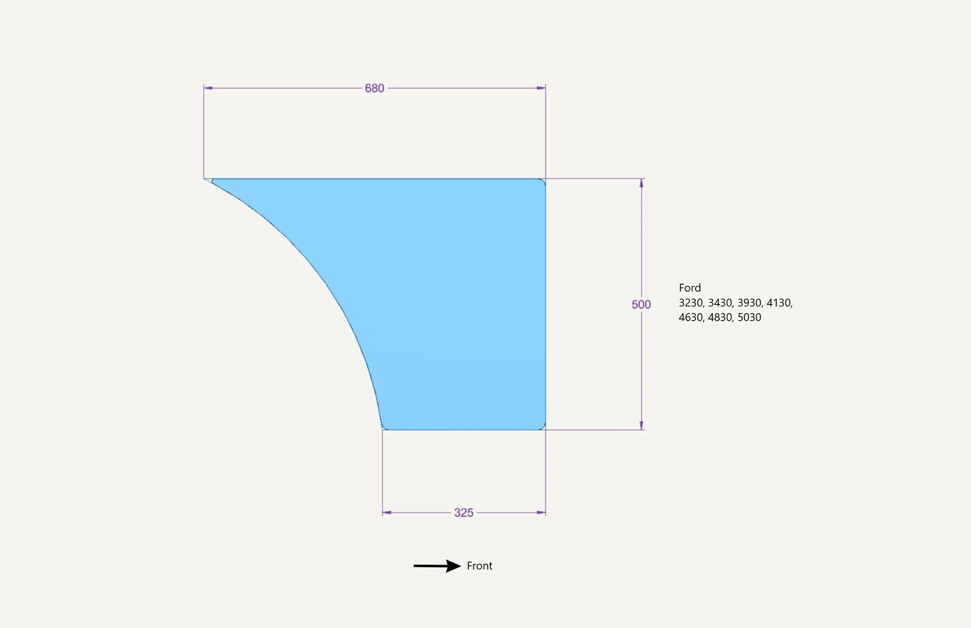 [1180020] Door Glass right bottom Sekura LP