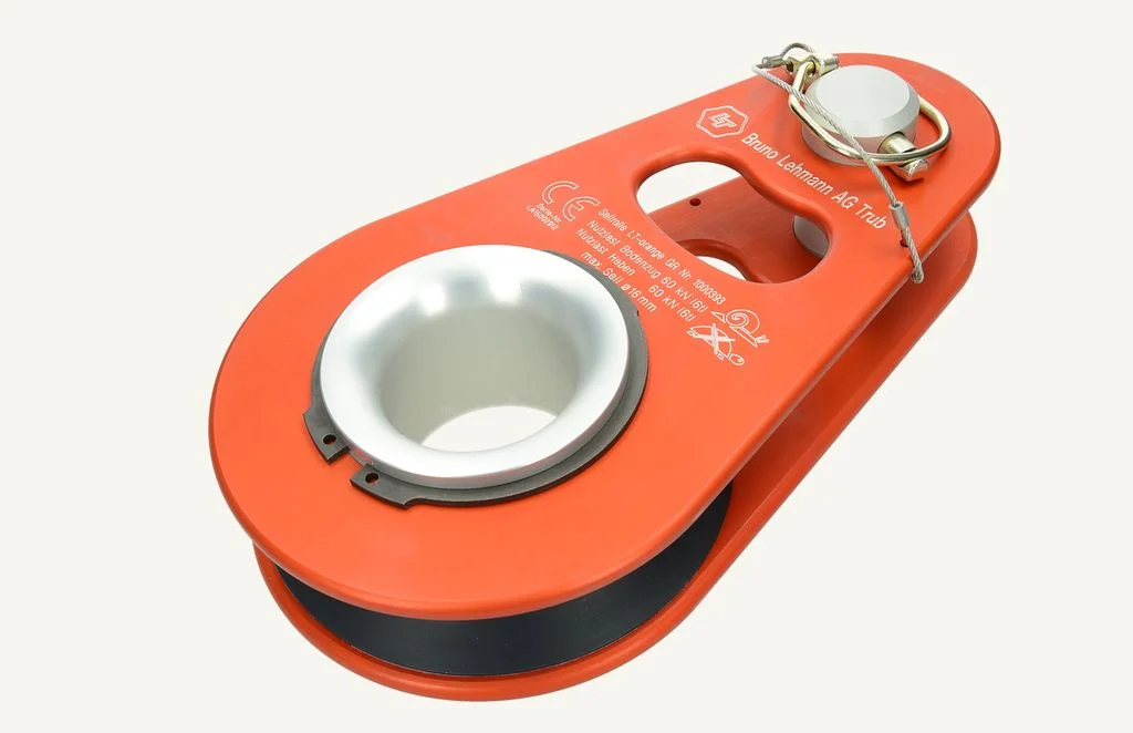 Poulie câble LT-orange taille 60kN avec Gleitlagerung