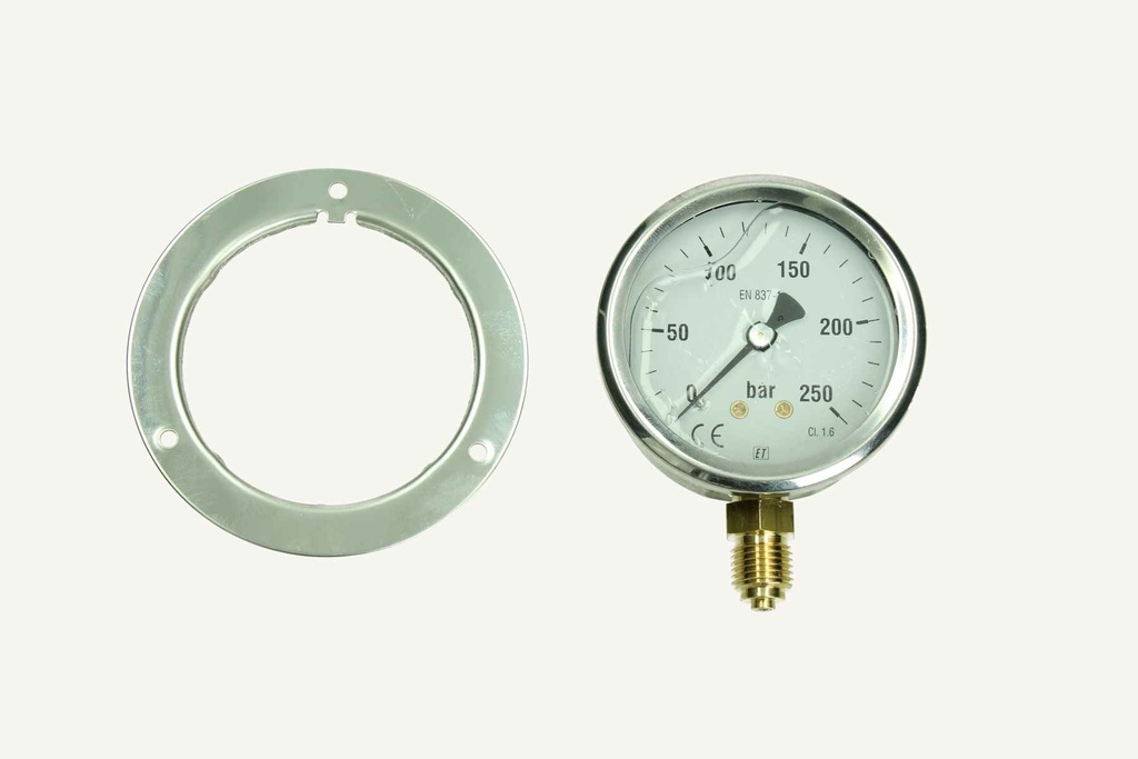 Manometer 0-250bar mit Chromring 