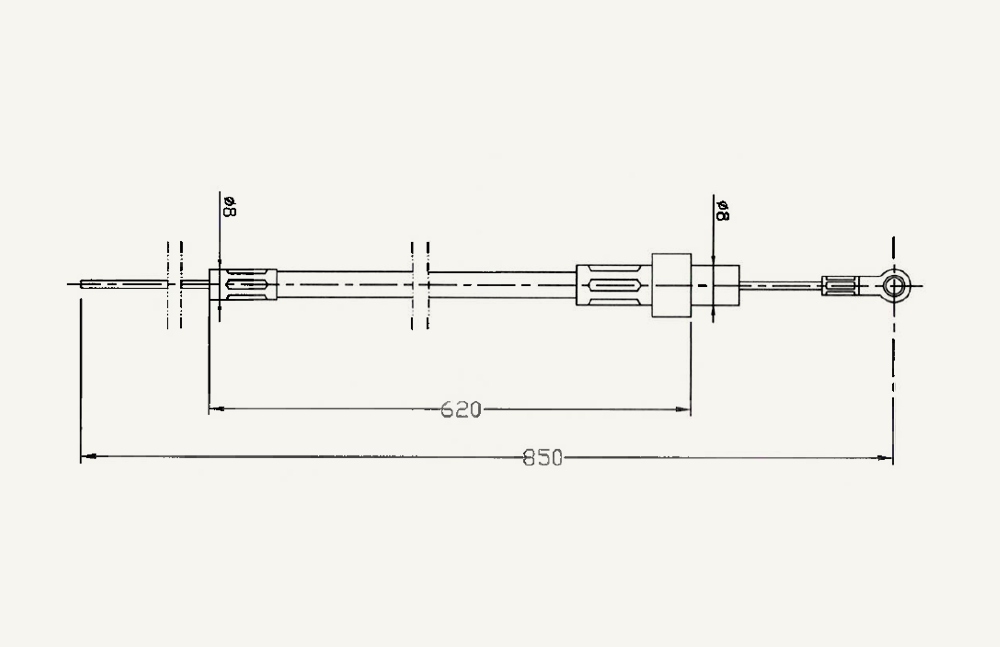 Handgaskabel 620/850mm