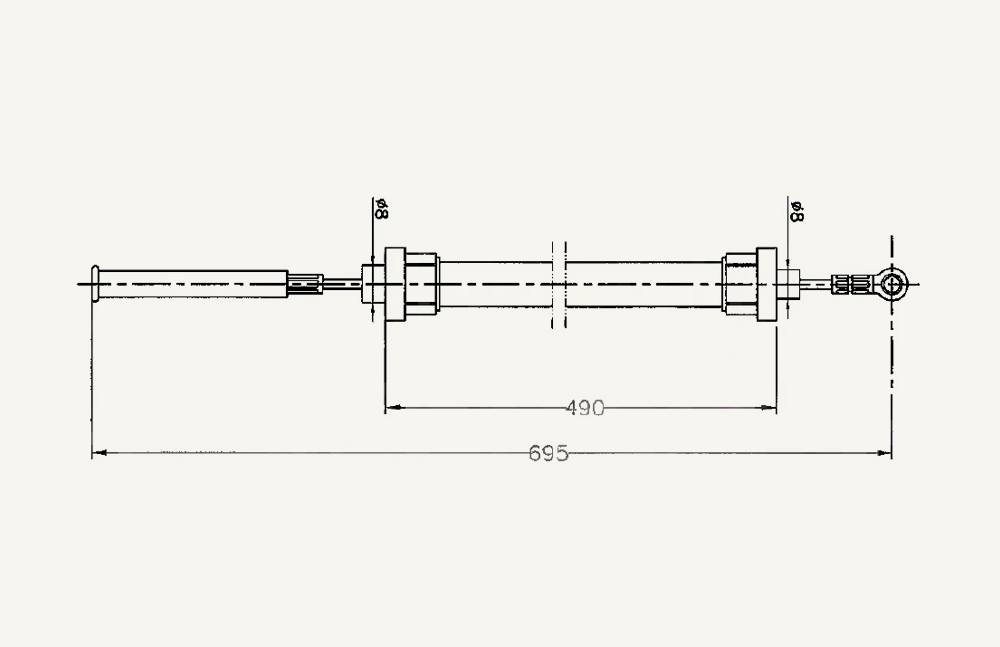 Handgaskabel 490/695mm