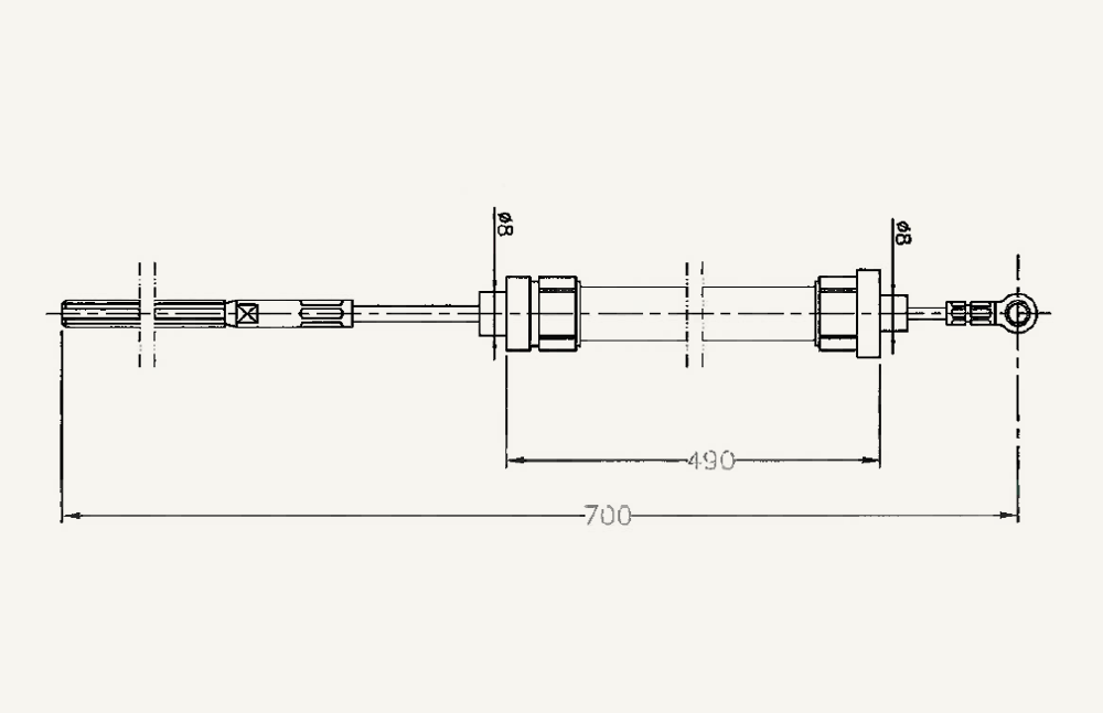 Gaskabel 490/700mm