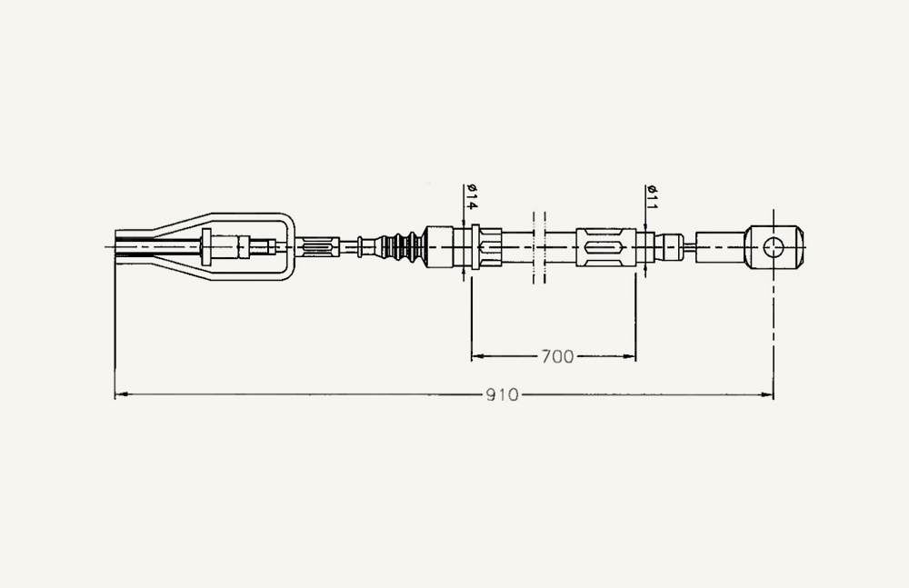 Kabelzug Zapfwellenkupplung 910mm