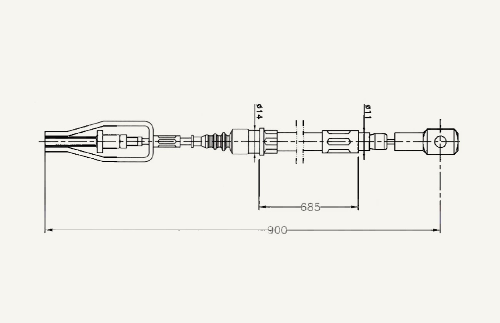 Kabelzug Zapfwellenkupplung 685/900mm