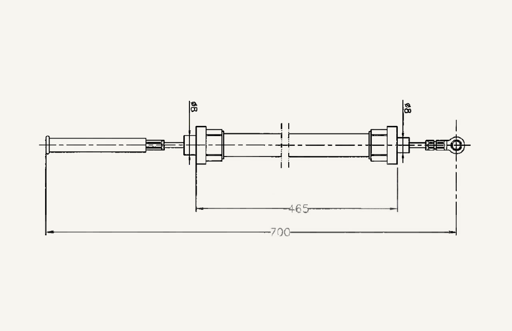 Handgaskabelzug 465/700mm