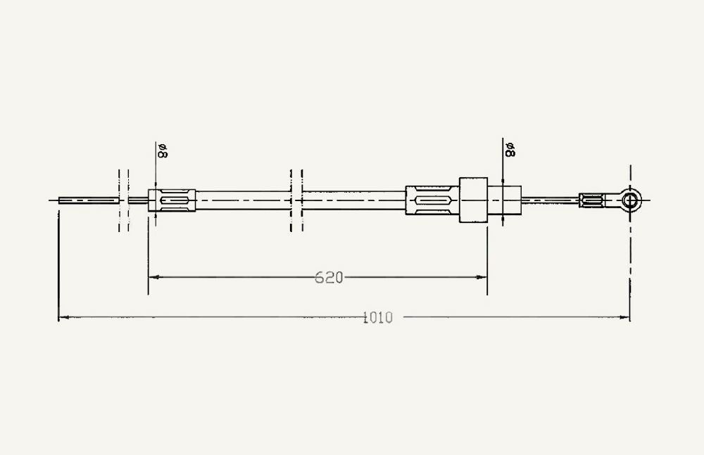 Gaskabel 620/1010mm