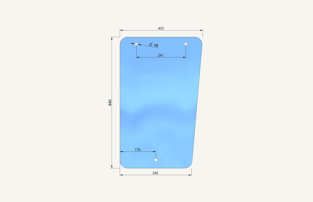 Radsichtglas AK272 400x640mm