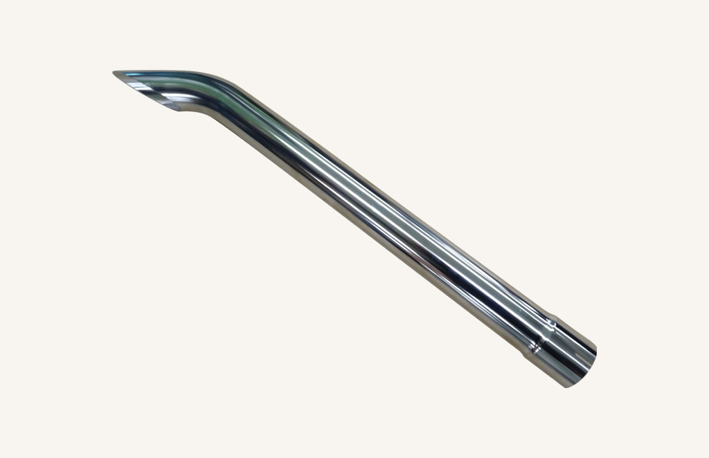 Exhaust tailpipe polished chrome steel 79.5 x 970 mm without silencer