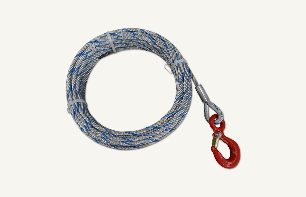 Wire rope 20m Ø8.4mm with hook for LT-800