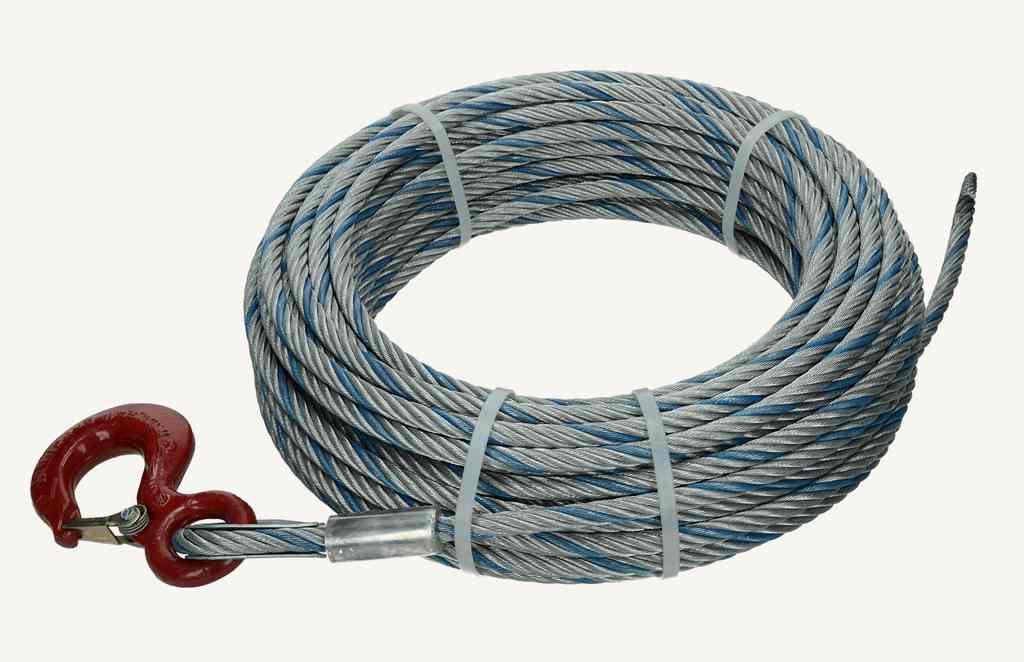 Wire rope 20m Ø11.5mm with hook for LT-1600
