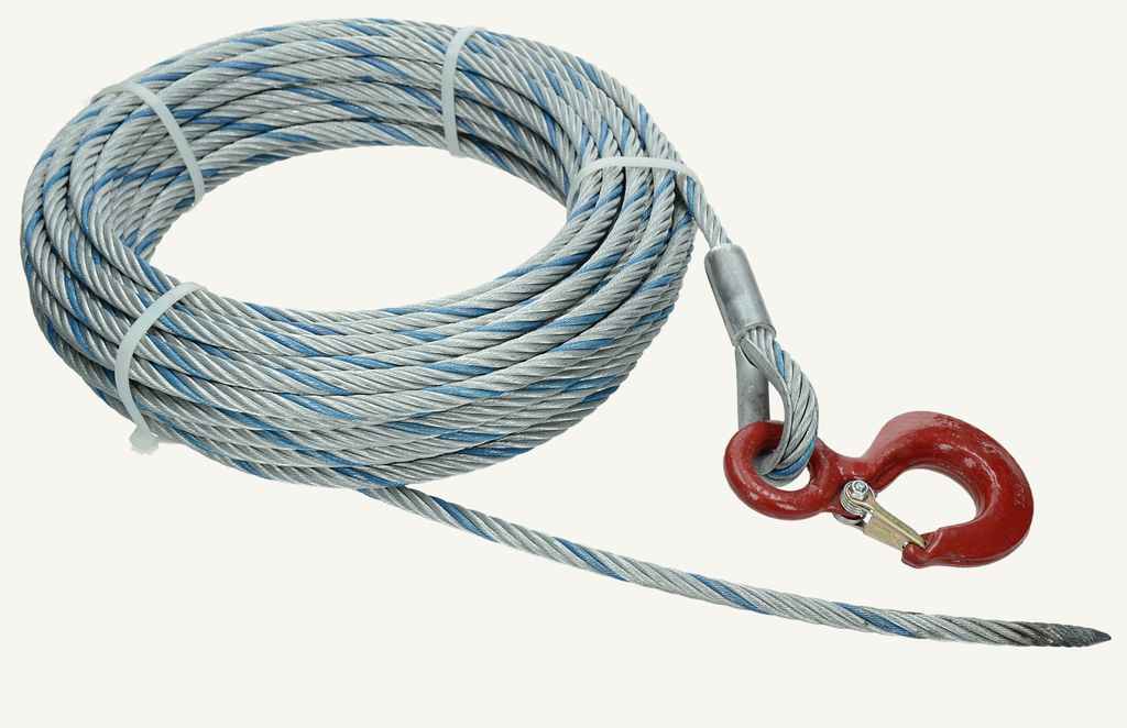 Wire rope 25m Ø11.5mm with hook for LT-1600