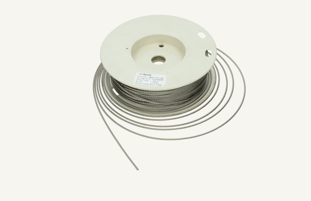 Câble métallique 3mm x 100m INOX V4A 