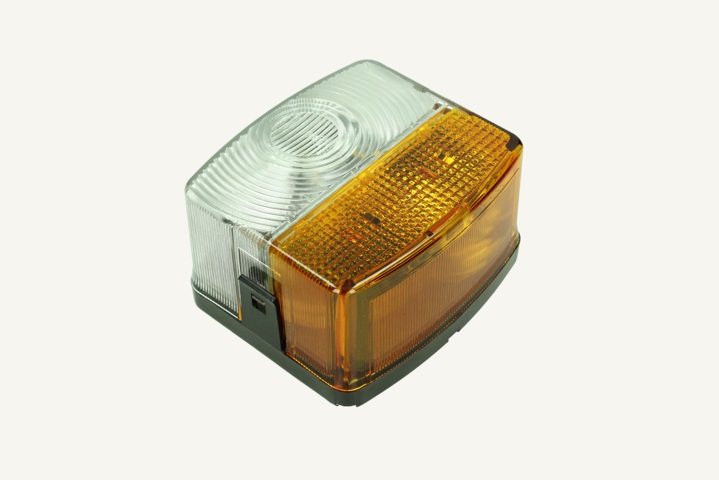 Indicator lamp front left plug-in glass 85x95mm