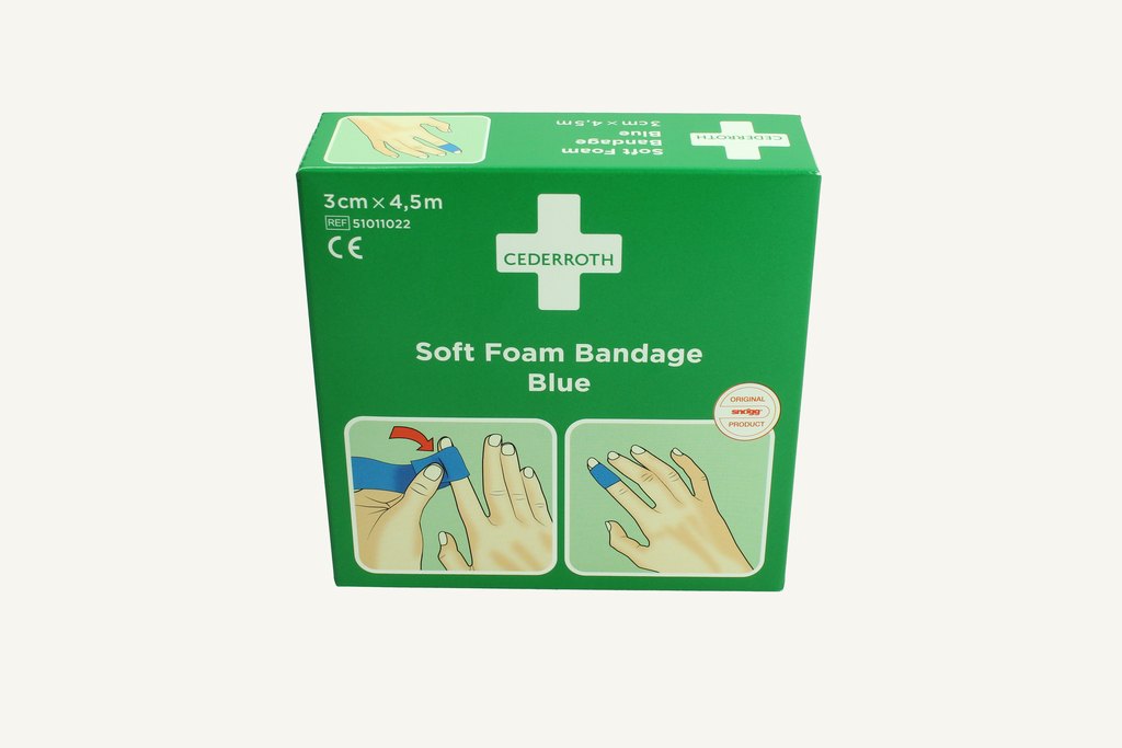 Pansement Cederroth Soft Foam Bandage 3cm x 4.5m bleu