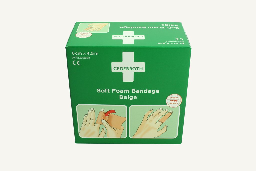 Pansement Cederroth Soft Foam Bandage 6cm x 4.5m Beige