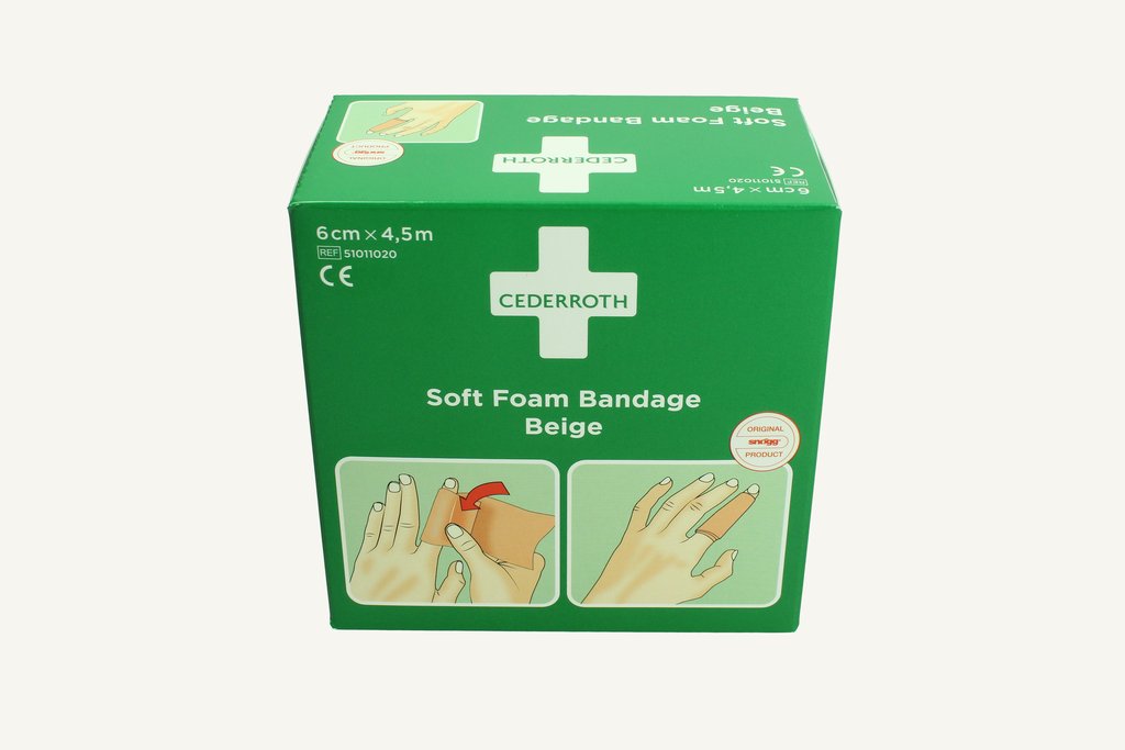 Plaster Cederroth Soft Foam Bandage 6cm x 4.5m Beige