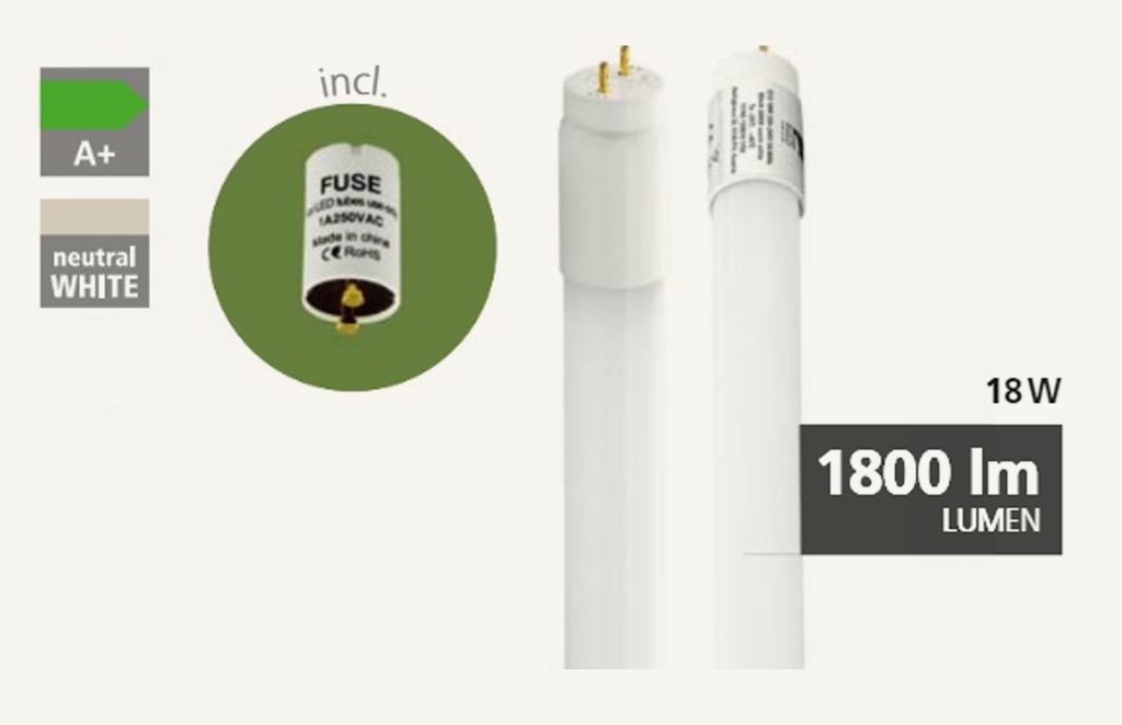 Tube LED T8 / G13 18W / 1200mm