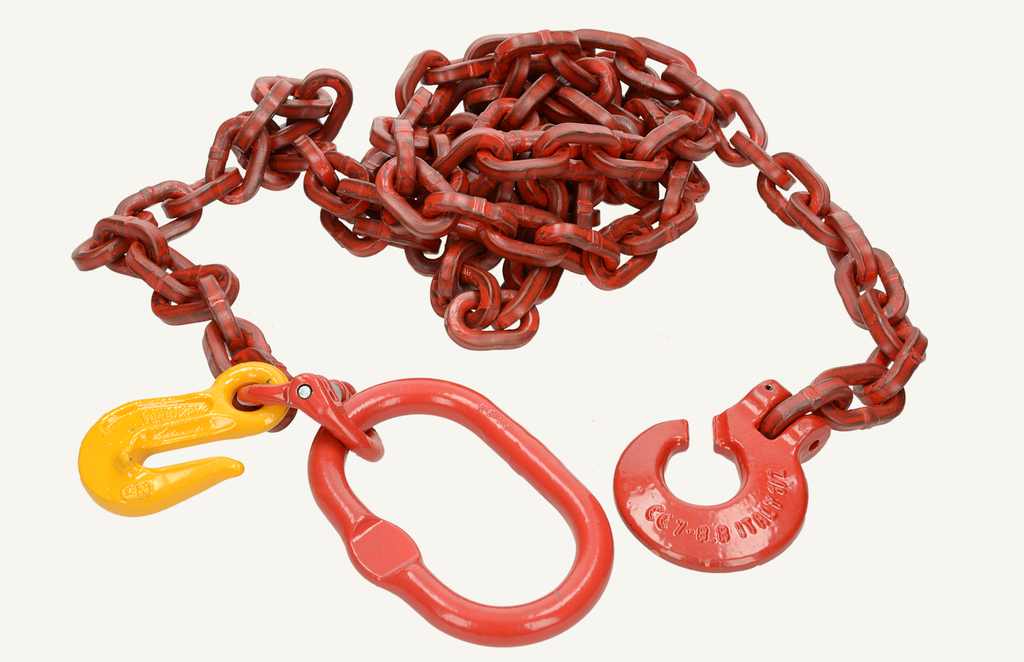 Back chain with sling hook (grade 80 red) round 8mm 3 metres