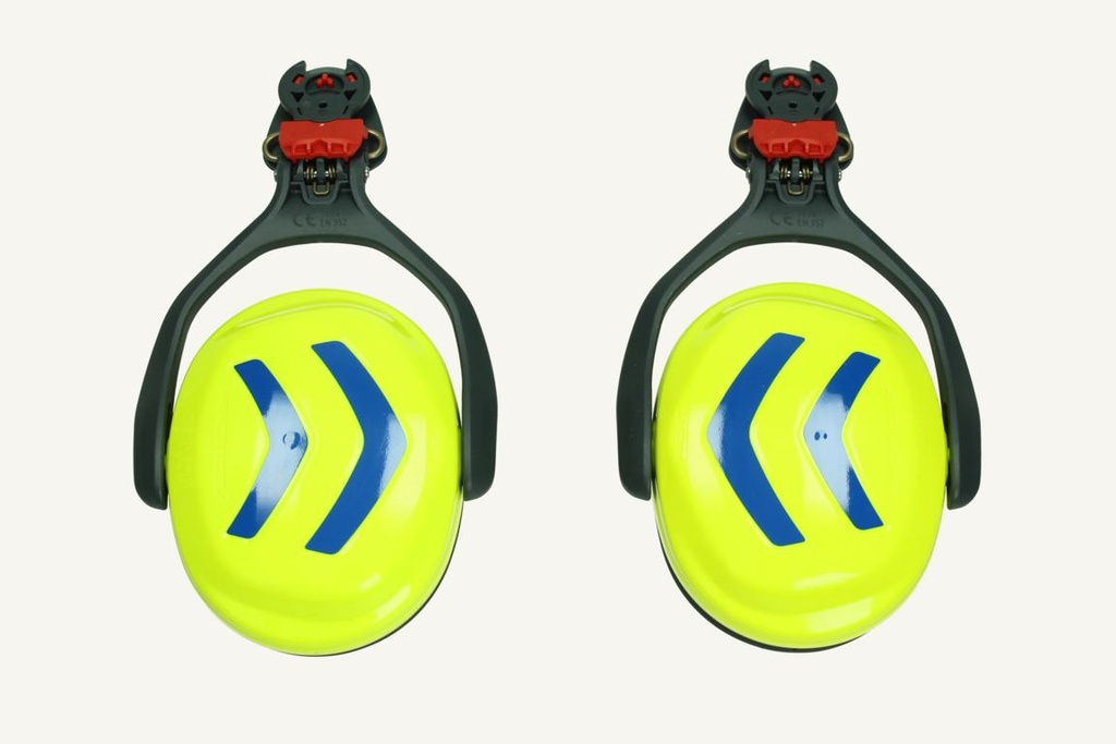 Hearing protection with earpiece neon yellow/ blue