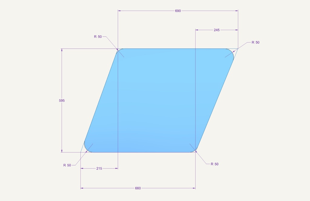 Door pane glass top