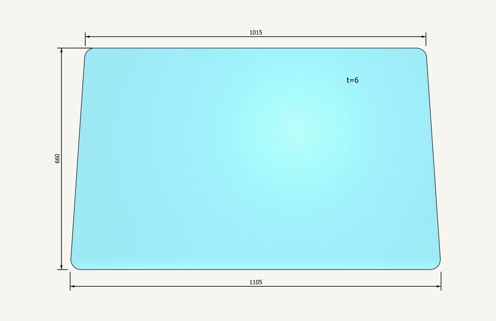 Frontscheibe klar 1015/1105x660mm