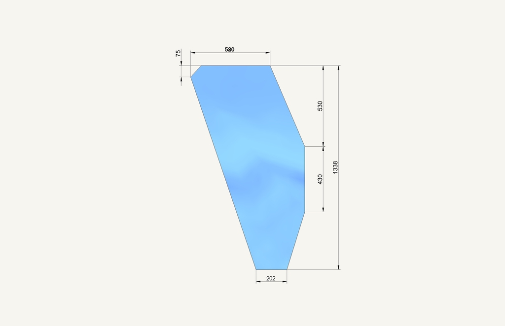 Türglas rechts 180/475x1375mm