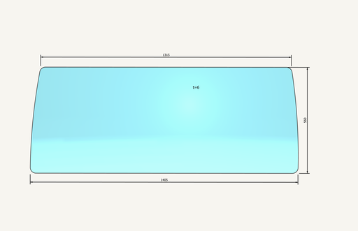 [1002120] Front windscreen glass 1315/1408x665mm