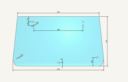 [1002127] Rear window glass 994x645mm