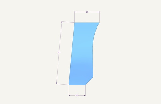[1002144] Verre de sécurité pour roue droite 215/327x817mm