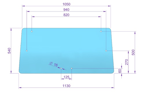 [1004162] Frontscheibe Fritzmeier 1050/1130x540mm