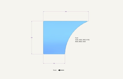 [1011686] Door pane glass bottom left Sekura LP