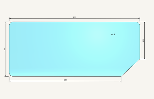 [1011736] Rear window glass below 604/704x297mm