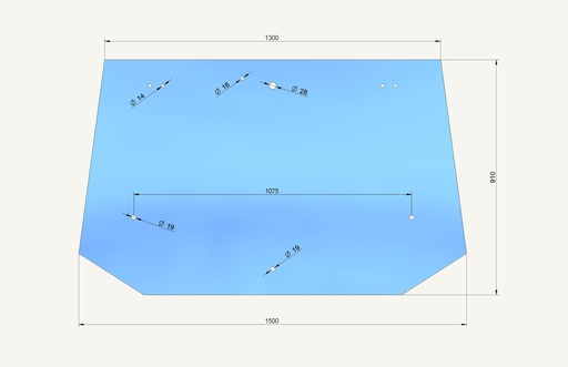 [1011855] Rear window glass 1500x910mm