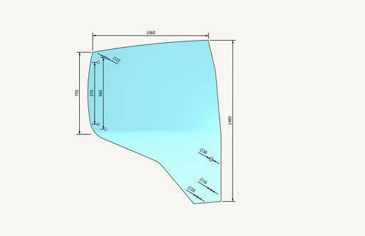 [1013486] Verre de porte à droite