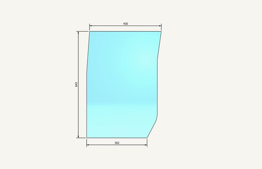 [1013881] Kniescheibenglas rechts 362/430x643mm