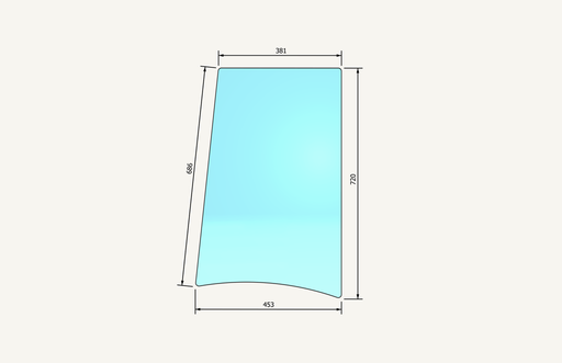 [1014074] Seitenscheibenglas rechts 383x720mm