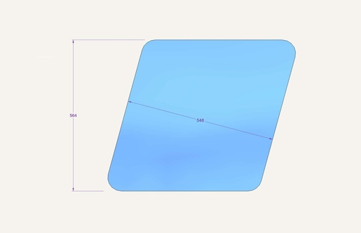 [1015311] Door glass top Mauser AS56 564x548mm