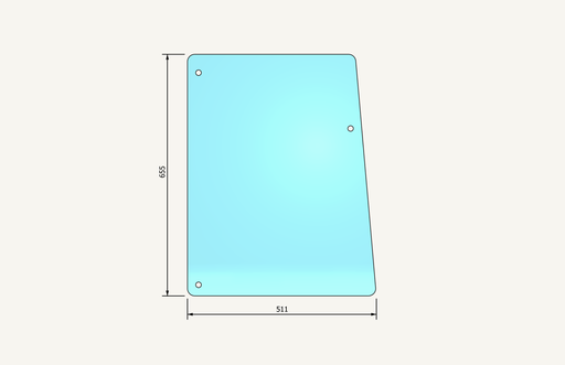 [1015327] Seitenscheibe 655x511mm 3 Loch CX722