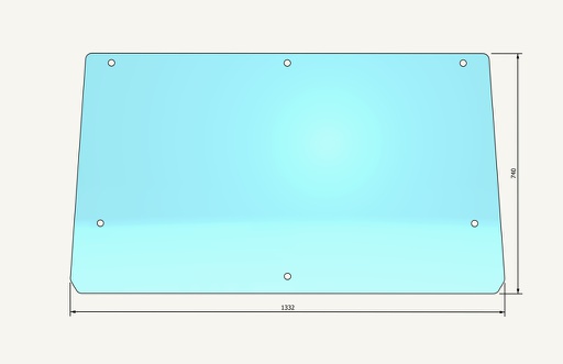 [1015329] Frontscheibenglas 740x1330mm 6 loch