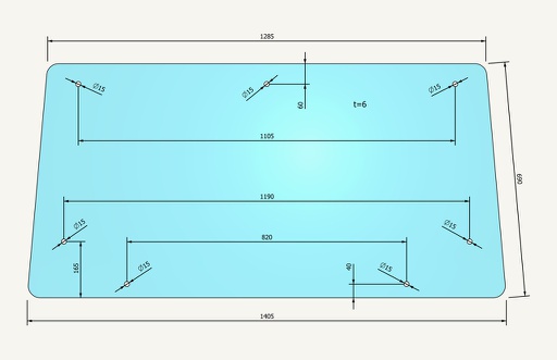 [1015337] Frontscheibe 1285/1405x690mm