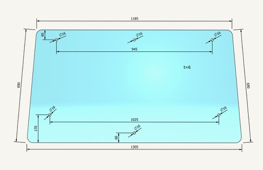 [1015339] Frontscheibenglas 1185/1305x690mm