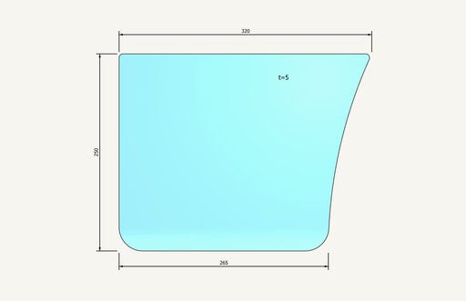 [1015388] Verre de porte en bas 321x262mm