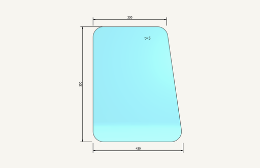 [1016869] Side glass 365x435x550mm Jakob 