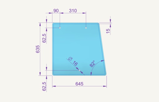 [1017753] Seitenscheibenglas 540x631mm