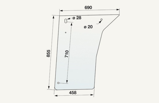 [1071292] Türglas unten Fritzmeier 458/690x855mm 5 Loch