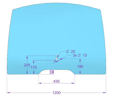 [1075709] Front windscreen glass glued